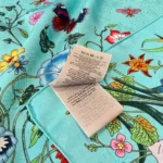Gucci Women GG Flora Print Silk Carré Multicolor Blue Twill