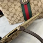 Gucci Women Giglio Small Tote Bag-Beige and Dark Brown 860845AAF8L