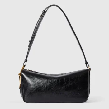 Gucci Women Half Horsebit Medium Shoulder Bag-Black 860787AAF1G