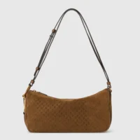 Gucci Women Half Horsebit Medium Shoulder Bag-Brown 860787AAEE7