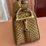 Gucci Women Half Horsebit Medium Shoulder Bag-Brown 860787AAEE7