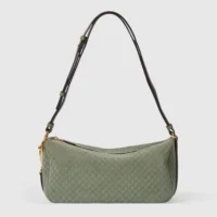 Gucci Women Half Horsebit Medium Shoulder Bag-Green 860787AAEE7