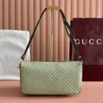 Gucci Women Half Horsebit Medium Shoulder Bag-Green 860787AAEE7