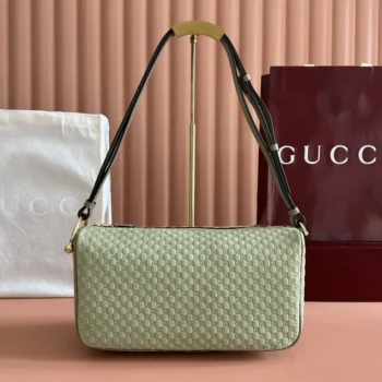 Gucci Women Half Horsebit Medium Shoulder Bag-Green 860787AAEE7