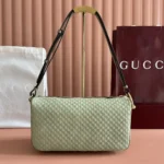 Gucci Women Half Horsebit Medium Shoulder Bag-Green 860787AAEE7