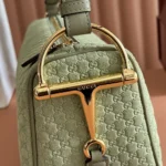 Gucci Women Half Horsebit Medium Shoulder Bag-Green 860787AAEE7