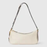 Gucci Women Half Horsebit Medium Shoulder Bag-White ‎860787AAFDM