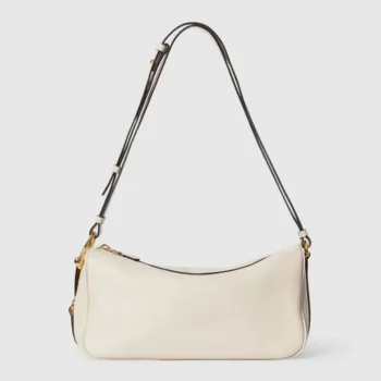 Gucci Women Half Horsebit Medium Shoulder Bag-White ‎860787AAFDM