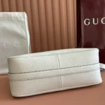 Gucci Women Half Horsebit Medium Shoulder Bag-White ‎860787AAFDM