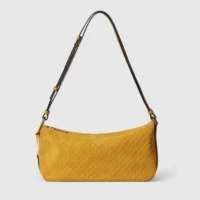 Gucci Women Half Horsebit Medium Shoulder Bag-Yellow ‎860787AAEE7