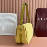 Gucci Women Half Horsebit Medium Shoulder Bag-Yellow ‎860787AAEE7