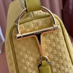 Gucci Women Half Horsebit Medium Shoulder Bag-Yellow ‎860787AAEE7