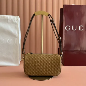 Gucci Women Half Horsebit Mini Bag-Brown ‎860784AAEE7