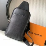 Louis Vuitton LV Men Avenue Slingbag Taiga Cowhide Leather-Black M30863