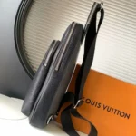 Louis Vuitton LV Men Avenue Slingbag Taiga Cowhide Leather-Black M30863