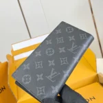 Louis Vuitton LV Unisex Brazza Wallet Monogram Eclipse-M61697