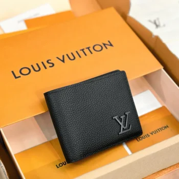 Louis Vuitton LV Unisex Multiple Wallet Black Grained Calf Leather M69829