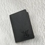 Louis Vuitton LV Unisex Pocket Organizer Cowhide Leather-Black M69979