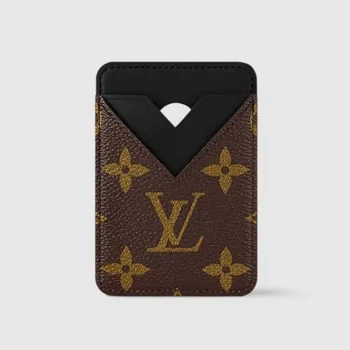 Louis Vuitton LV Unisex Porte-Cartes Magnet Monogram Macassar Coated Canvas-Black M13185
