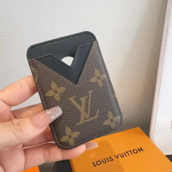Louis Vuitton LV Unisex Porte-Cartes Magnet Monogram Macassar Coated Canvas-Black M13185