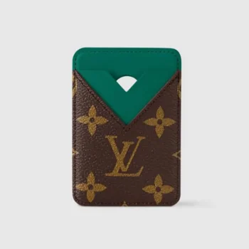 Louis Vuitton LV Unisex Porte-Cartes Magnet Monogram Macassar Coated Canvas-Green M12855