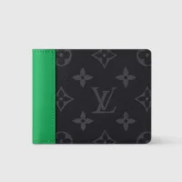Louis Vuitton LV Unisex Slender Wallet Monogram Eclipse Coated Canvas-Green M25849