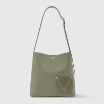 Louis Vuitton LV Unisex Verso Hobo LV Touch Calfskin Leather-Green M26747