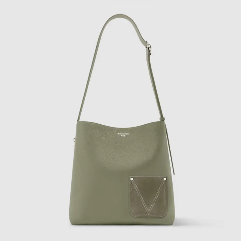 Louis Vuitton LV Unisex Verso Hobo LV Touch Calfskin Leather-Green M26747 (1) Louis Vuitton LV Unisex Verso Hobo LV Touch Calfskin Leather-Green M26747