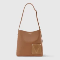 Louis Vuitton LV Unisex Verso Hobo LV Touch Calfskin Leather-Tan M26745