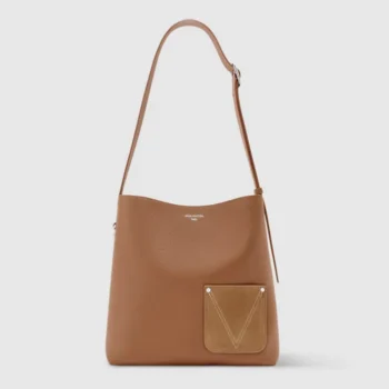 Louis Vuitton LV Unisex Verso Hobo LV Touch Calfskin Leather-Tan M26745