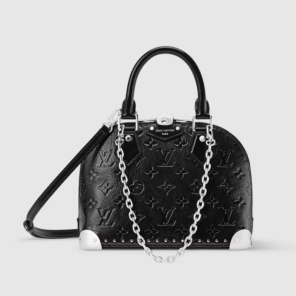 Louis Vuitton LV Women Alma Trunk BB Calfskin Leather-Black M27812 (1) Louis Vuitton LV Women Alma Trunk BB Calfskin Leather-Black M27812