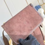 Louis Vuitton LV Women CarryAll PM Suede Calfskin Leather and Shearling-Chocolate