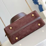 Louis Vuitton LV Women CarryAll PM Suede Calfskin Leather and Shearling-Chocolate
