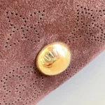 Louis Vuitton LV Women CarryAll PM Suede Calfskin Leather and Shearling-Chocolate