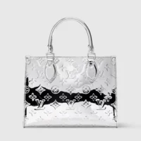 Louis Vuitton LV Women OnTheGo PM Coated Canvas-Silver M26373