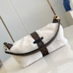 Louis Vuitton LV Women Pochette Mia with Cream shearling Coated-canvas