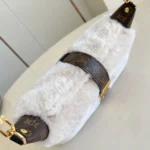 Louis Vuitton LV Women Pochette Mia with Cream shearling Coated-canvas
