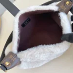 Louis Vuitton LV Women Pochette Mia with Cream shearling Coated-canvas