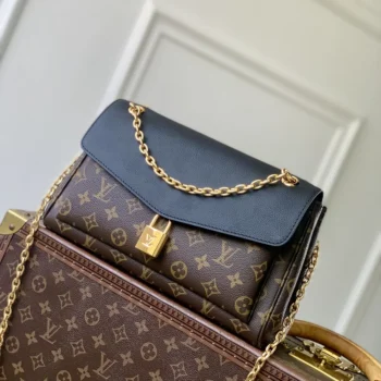 Louis Vuitton LV Women Saint Germain PM Leather and Coated Canvas-Black M26285