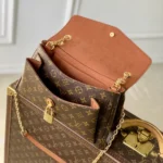 Louis Vuitton LV Women Saint Germain PM Leather and Coated Canvas-Brown M27065
