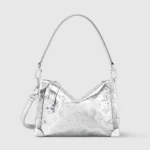 Louis Vuitton LV Women Side Trunk MM Calfskin Leather-Silver M26223