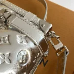 Louis Vuitton LV Women Side Trunk MM Calfskin Leather-Silver M26223