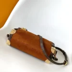 Louis Vuitton LV Women Side Trunk MM Suede Calfskin Leather-Tan M15072