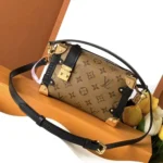 Louis Vuitton LV Women Side Trunk PM Monogram Coated Canvas Cowhide Leather