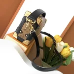 Louis Vuitton LV Women Side Trunk PM Monogram Coated Canvas Cowhide Leather