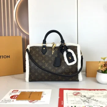 Louis Vuitton LV Women Speedy Soft 30 Teddy Monogram Shearling M26326