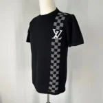 Louis Vuitton Men Black and White Checkered Jacquard T-shirt