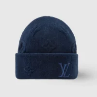 Louis Vuitton Unisex LV Crush Monogram Heritage Beanie-Navy M97780