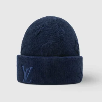 Louis Vuitton Unisex LV Crush Monogram Heritage Beanie-Navy M97780