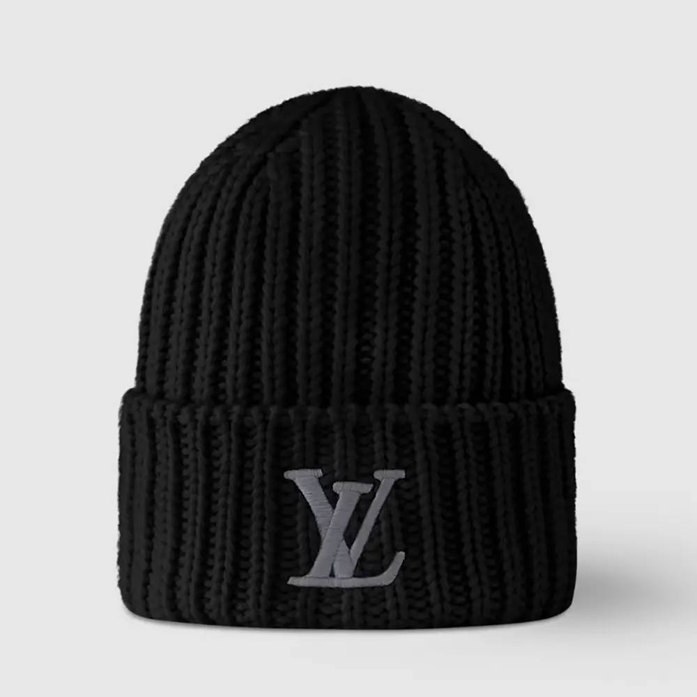 Louis Vuitton Unisex LV Only LV Beanie in Pure Wool-Black M77277 Louis Vuitton Unisex LV Only LV Beanie in Pure Wool-Black M77277
